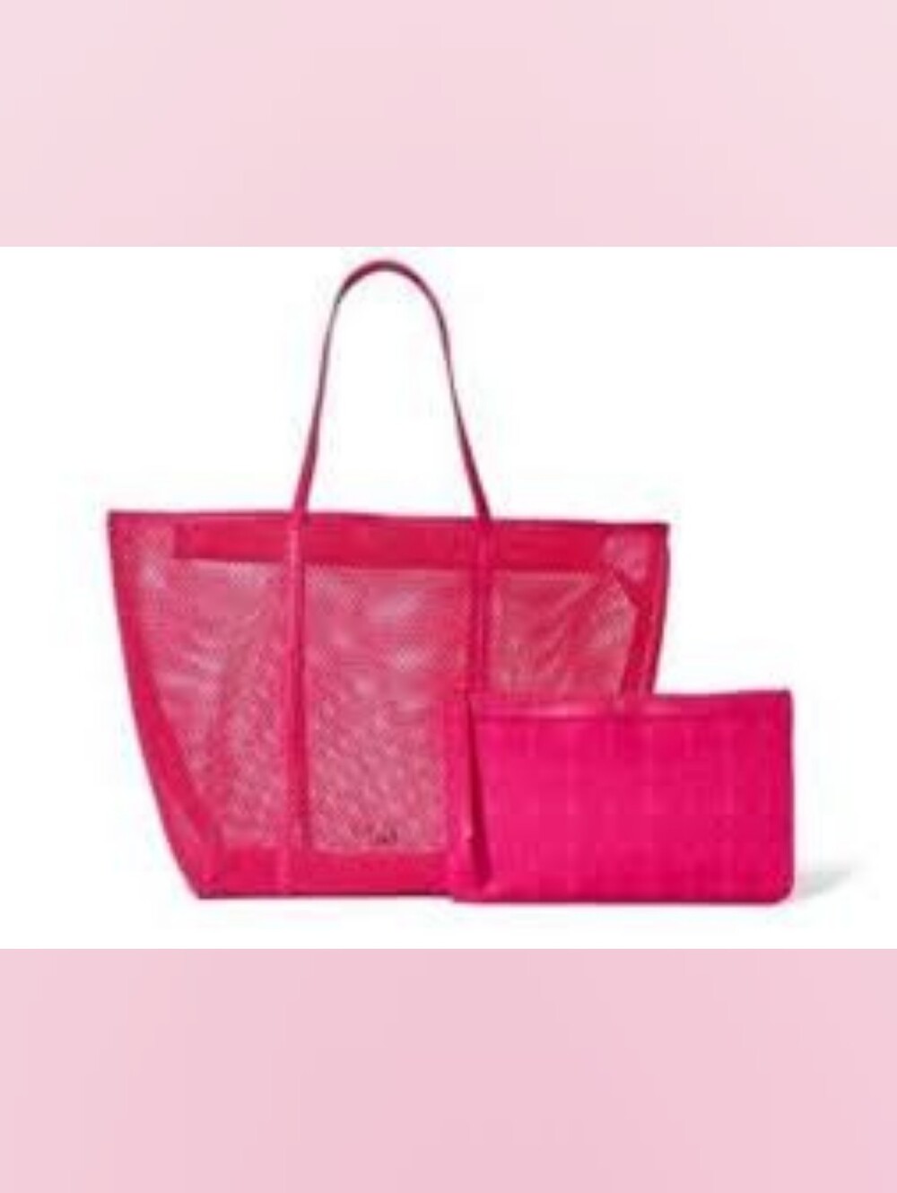 Victoria's Secret NWT Mesh Tote Bag and Pouch Set
